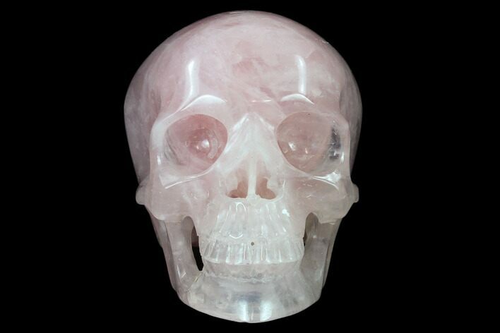 Polished Brazilian Rose Quartz Crystal Skull #116696